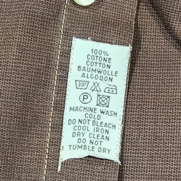 Camel Classic Chocolate Brown 100% Cotton Mori Long Sleeve Button Up Shirt. 42 - Picture 5 of 8